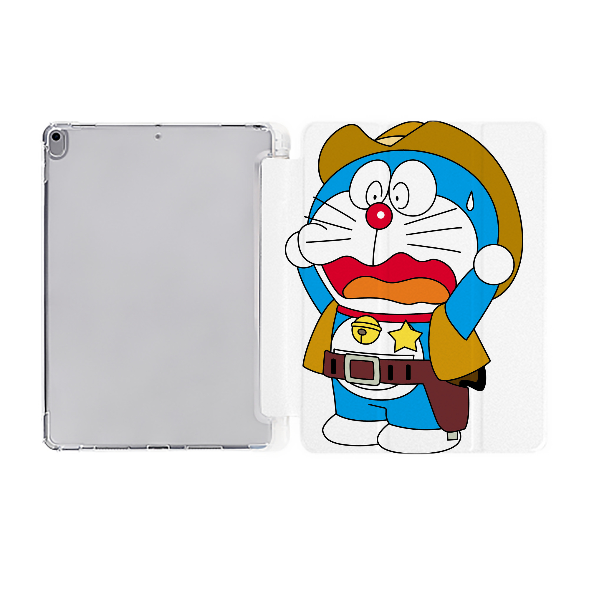 （画像用） ドラえもん Doraemon IPad ケース ペン収納付き 三つ折りスタンド PUレザー×シリコン 対応機種9.5/10.5/10.9インチ